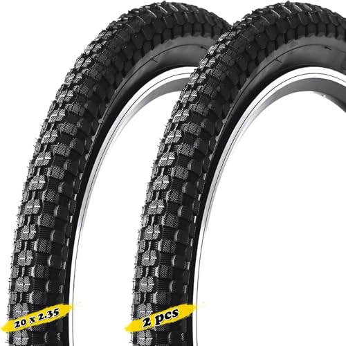 2 Uds. 20x2.35 Neumático de Bicicleta, Neumático 20-2.35 Todo Terreno Fuera de Carretera Antideslizante Goma Duradera 20 2.35 40–65 PSI para BMX Bicis Plegables y MTB