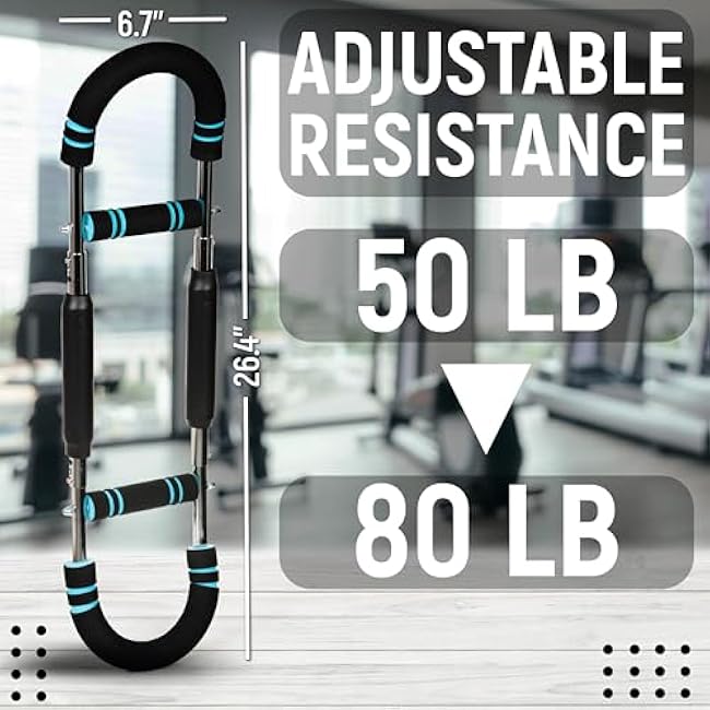 Twister Arm Trainer, 50-80 lb Adjustable Chest Workout Equipment, Shoulder Arm and Chest Muscle Trainer, Portable Detachable Upper Body