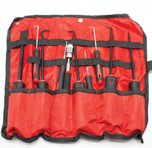 10 pcs Heavy Duty Hook and Pick Set, Car Repair O-Ring Removal Tool Kit for Removing Gaskets, Springs, Oil Seals, O-Rings with Useful Bag to Store Them.