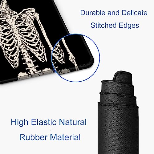 Large Mouse Pad, Extended Gaming Mousepad, Non-Slip Rubber Base Keyboard Mouse Mat Desk Pad for Gamer, Laptop, Office & Home, 31.5 x 11.8 in, Black Skull - Image 6