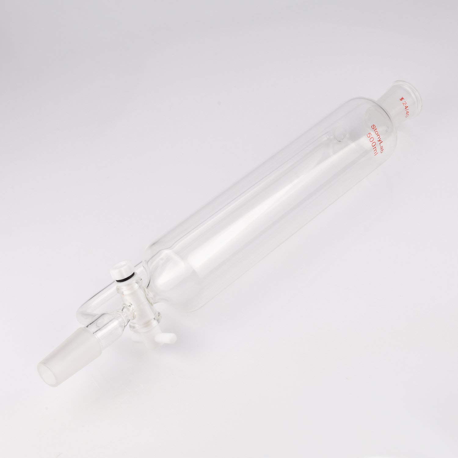 stonylab Imbuto di Pressione Equalizzante, Pressione di Erogazione Imbuto in Vetro Lab Borosilicato Equal Press Funnel con Tappo di Arresto in PTFE per Laboratorio (500ml, 24/40 Joint)