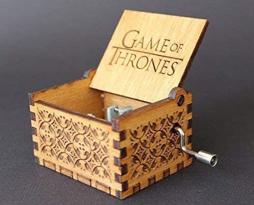 UspotUshop Game of Thrones Title Track Themed Hand Cranked Collectible Engraved GOT Music Box Brown Wooden