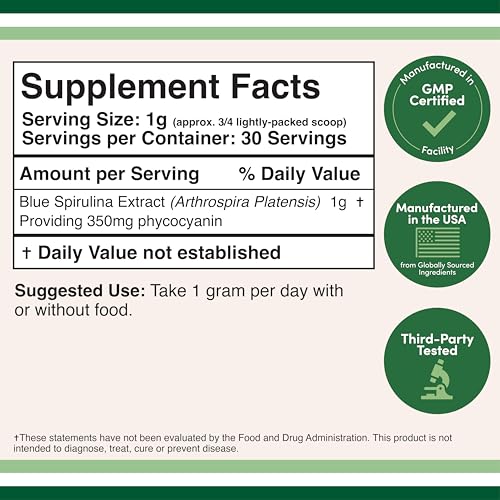 Double Wood Supplements DWBSP Blue Spirulina Powder thumb #1