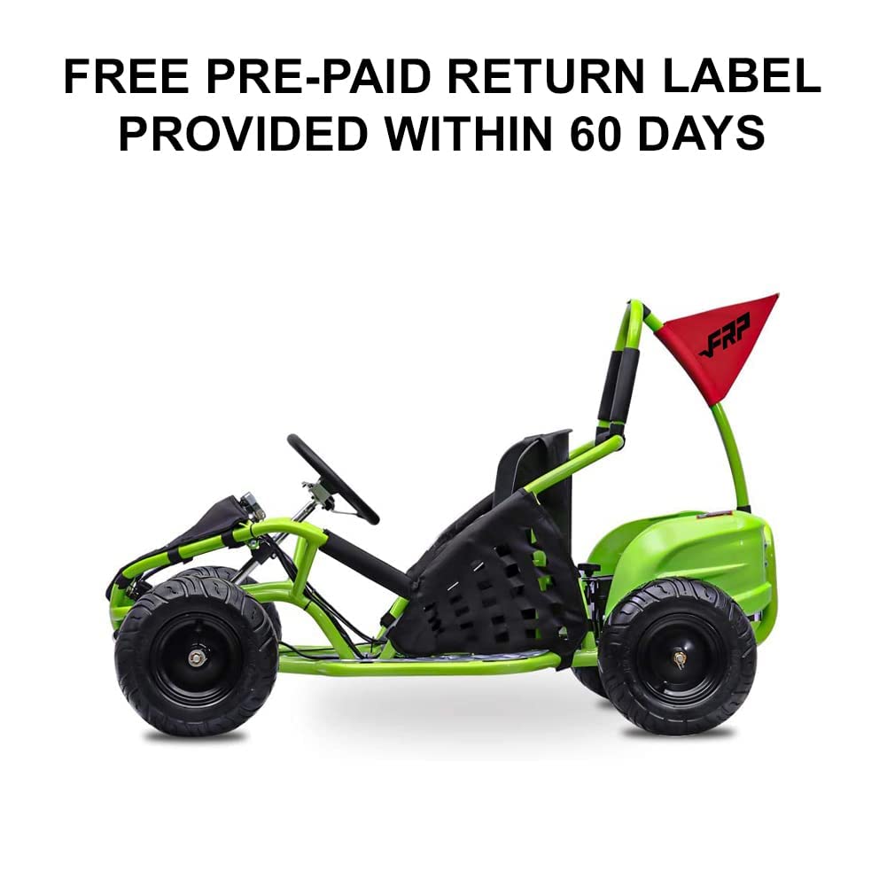 FRP BajaX 48V 1000W Brushless Electric Go Kart, 3Speed Setting Go Kart W/ Forward & Reverse
