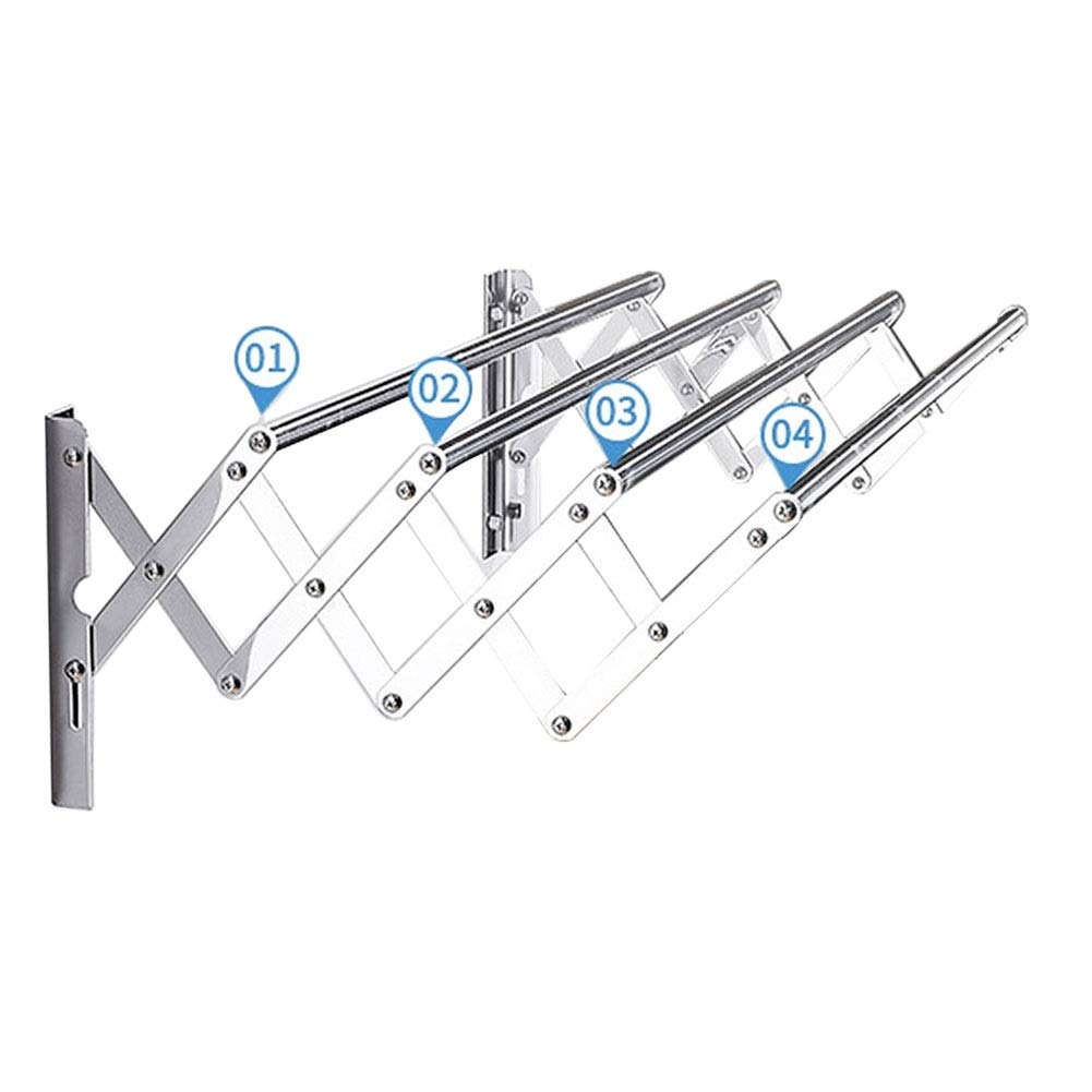 Toallero de acero inoxidable montado en la pared y estante de secado de ropa de lavandería, retráctil y plegable, para interiores y exteriores, duradero y grueso, 120 cm Chasing the Dawn