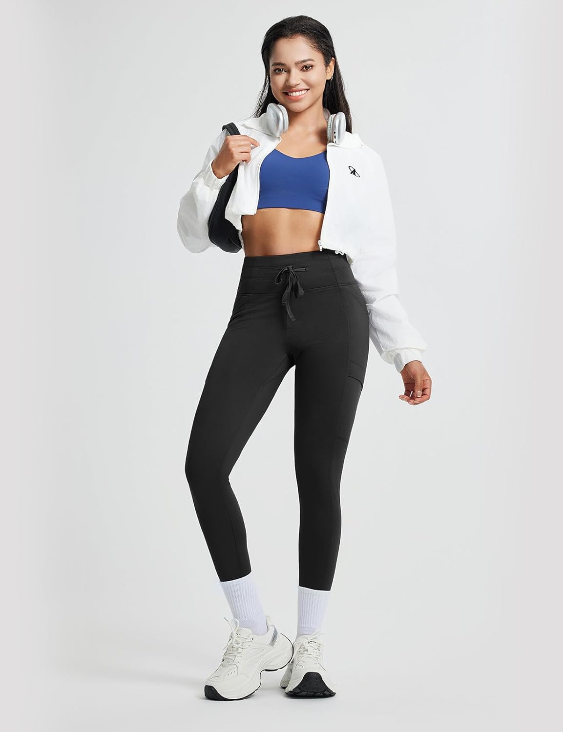 baleaf Women's Fleece Lined Thermal Leggings High Waisted Warm Winter Running Hiking Pants with Pockets Water Resistant - Image 3