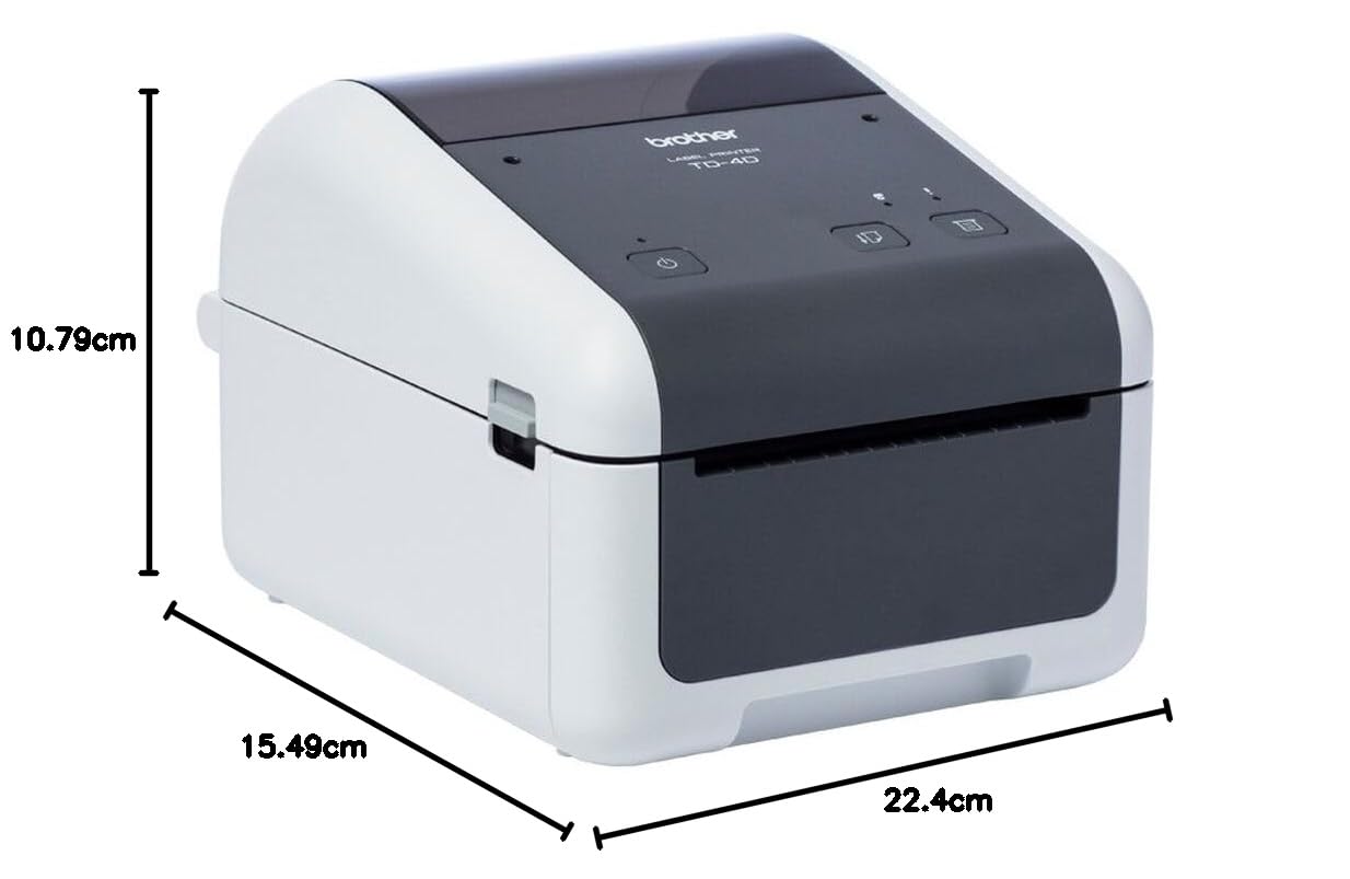 Brother TD4420DN | Stampante di etichette desktop | Termica diretta | Etichette da 4" | 203mm/sec | LAN, USB 2.0 e porta seriale RS232C