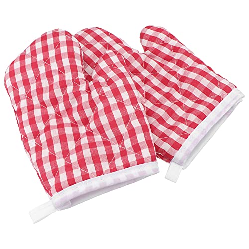 DOITOOL 2Pcs Kids Oven Mitts for Children Play Kitchen, Microwave Oven Gloves Kitchen Baking Mitts, Red Checkered Heat Resistant Kitchen Mitts for Safe Backing Cooking BBQ ( Red Checkered ) DOITOOL 2Pcs Kids Oven Mitts for Children Play Kitchen, Microwave Oven Gloves Kitchen Baking Mitts, Red Checkered Heat Resistant Kitchen Mitts for Safe Backing Cooking BBQ ( Red Checkered )