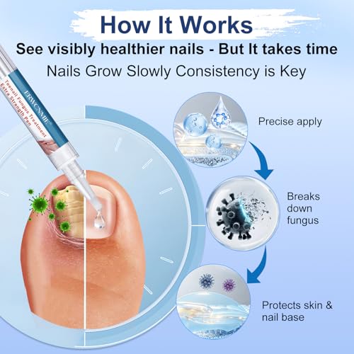Image of Toenail Fungus Treatment Extra Strength, Fungi Nail Pen, 25% Undecylenic Acid, Ingrown toenail treatment, Repairs Yellow Thick Brittle Toe and foot fungus treatment extra strength - 9Pcs