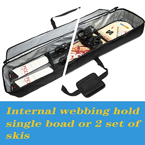 Meralian Snowboard Bag Padded For Travel Bag,600D Water-Resistant Polyester With Shoulder Strap And Gear Pockets Available Length In 155Cm 165Cm.165Blk #TOP2