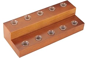 HUIZHU Wooden Slide Stand holder with Female Quartz Glass adaptor for holding...