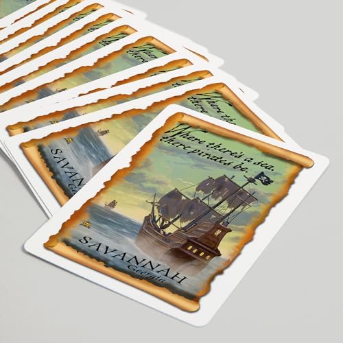 Lantern Press Savannah, Georgia, Barco Pirata, 52 Cartas Póker miniatura 5
