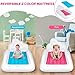 USHMA Inflatable Toddler Travel Bed, Double-Sided Kids Air Mattress | Kids Blow up Mattress with Sides | Travel Portable Toddler Bed for Travel, Sleepovers - Pink & & Aquamarine