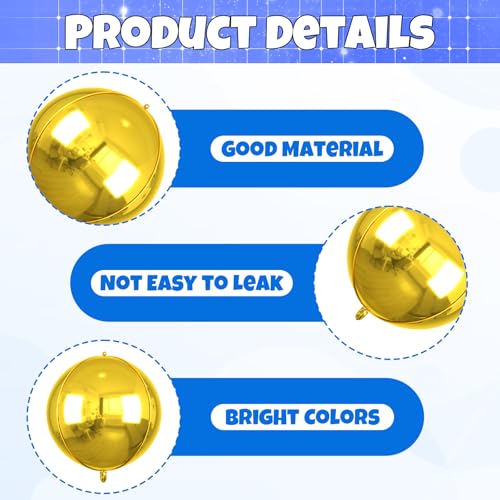 Image of 6pcs 22 inch Blue Gold Star Balloons and 4D Large Foil Balloons, Gold Foil Star Balloon Dark Blue 4D Aluminum Balloon For Birthday Baby Shower Party Wedding Father's Day Graduation men boys Decor