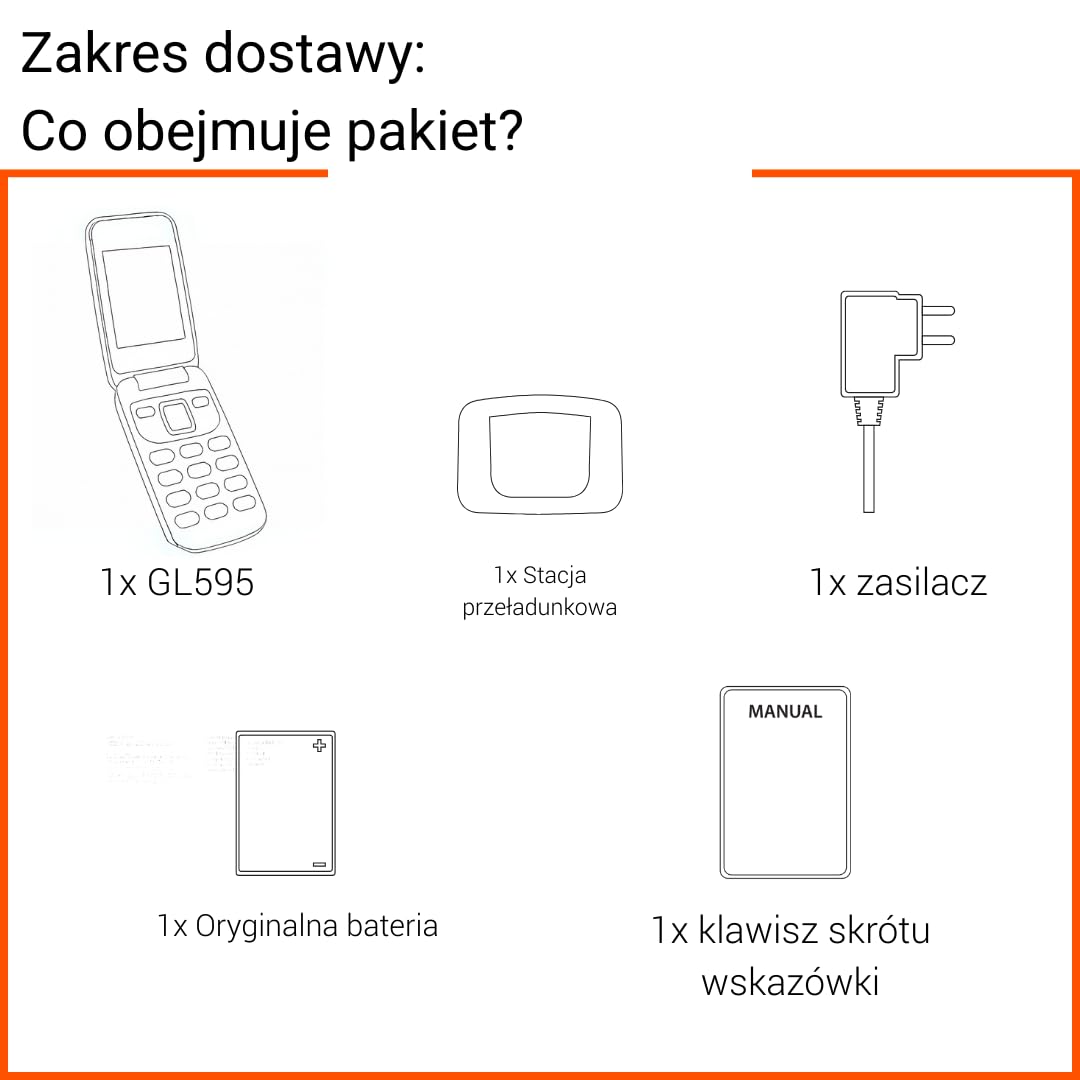 Gigaset GL595 – telefon z klapką i przyciskiem SOS, kolor perłowo-biały
