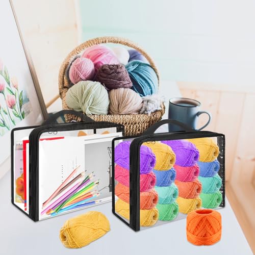 Image of YEXEXINM 10 Pack Clear Yarn Storage Bags, Clear Yarn Storage Organizer with Zippers for Knitting, Crochet, Clothing, Toys, Decor Items