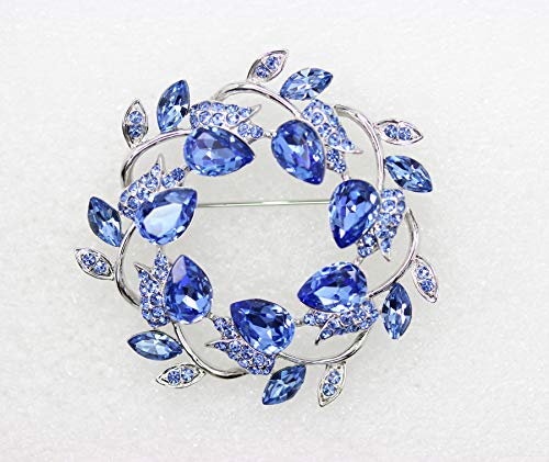 Image of Faship Gorgeous Rhinestone Crystal Floral Wreath Brooch Pin