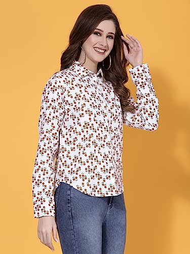 Image of OOMPH! Women's Cotton Regular Fit Floral Button Down Shirt