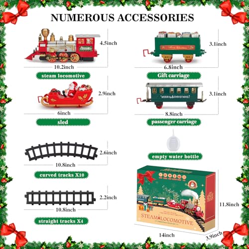 image for OleFun Christmas Train Set, Electric Train Toys with Water Steam, Soun