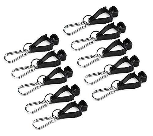 10PCS Glove Grabber Clip Holder Work Glove Safety Clip Glove Keeper Black Color