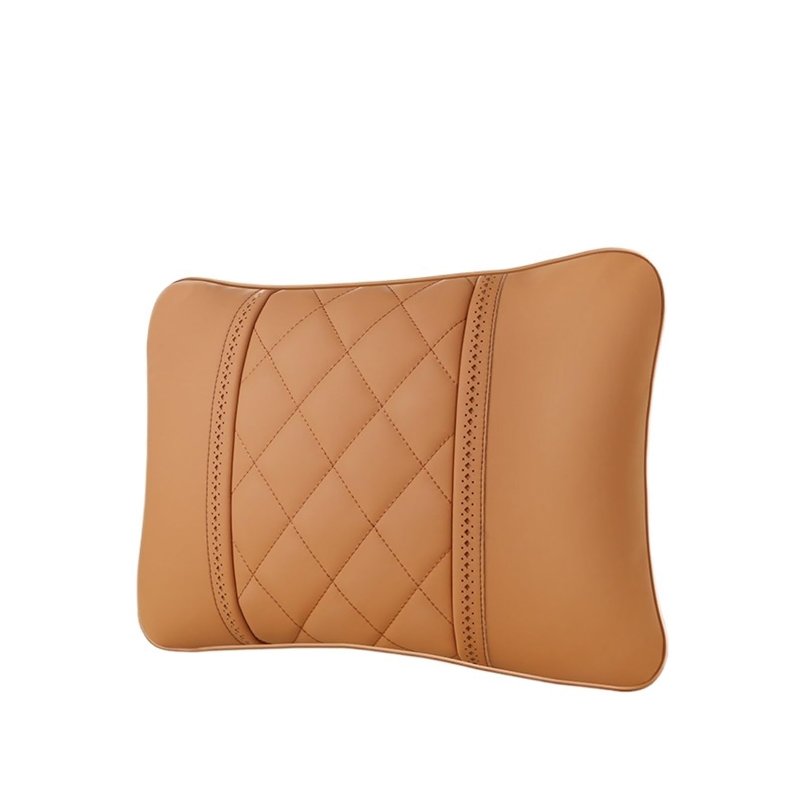 Reposacabezas de asiento de coche de cuero para asiento de coche, cojín para reposacabezas de coche, almohada para el cuello para BMW (color: marrón-01)