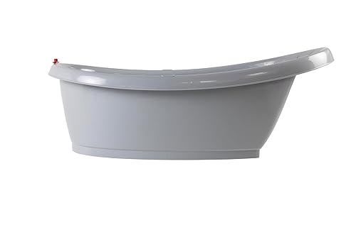 OKBABY Splash - Baño para bebé, base antideslizante con termómetro digital de cristal líquido microencapsulado integrado, soporte de espalda en Gris