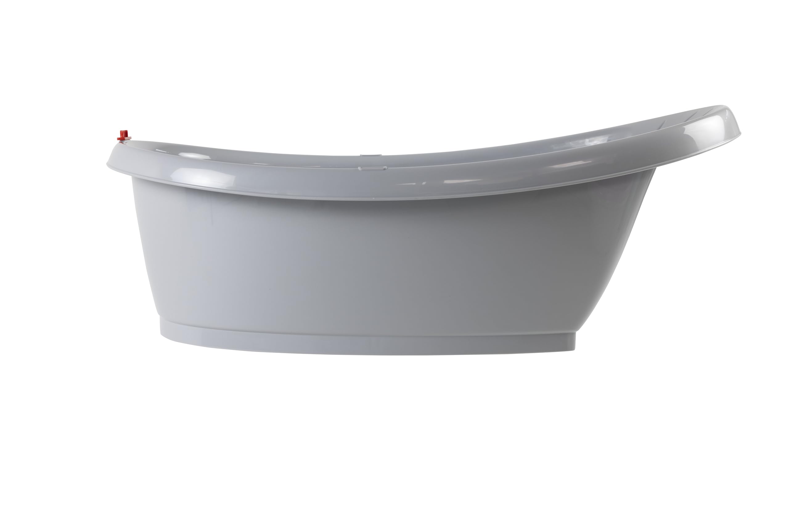 OKBABY Onda Baby-Badewanne - Rutschsichere Basis, mit eingebautem digitalen Flüssigkristall-Thermometer - Rückenstütze für zusätzlichen Komfort - Passt in die Badewanne oder die ebenerdige - Grau