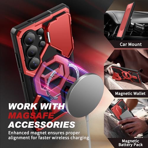 Image of TONGATE for Samsung Galaxy S26 Ultra Case with Magnetic Stand, Red