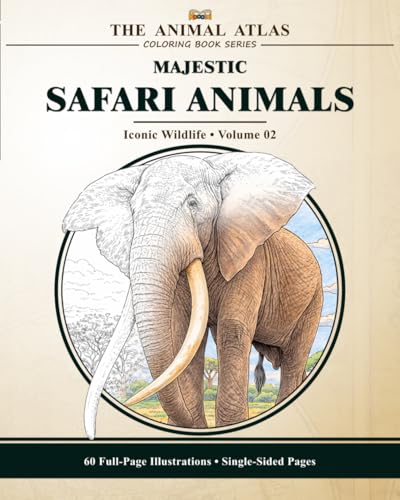 Majestic Safari Animals: A Wildlife Coloring Book for Teens & Adults (The Animal Atlas, Volume 02) (The Animal Atlas Coloring Book Series) image 2