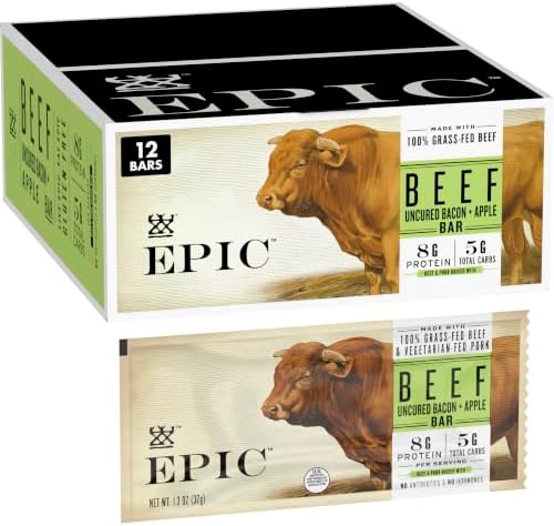 EPIC Provisions Uncured Bacon & Apple Bars, Gluten-Free, 12 ct, 15.6 oz