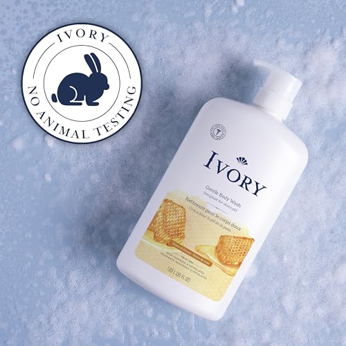 Image of Ivory Body Wash Gentle, Free of dyes, parabens, and phthalates, Honey Scent, 35 oz (Pack of 4)