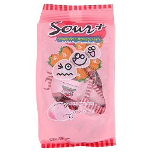 Lot 100 Sour+ Gomitas sabor fresa 100 g 12 paquetes miniatura 1