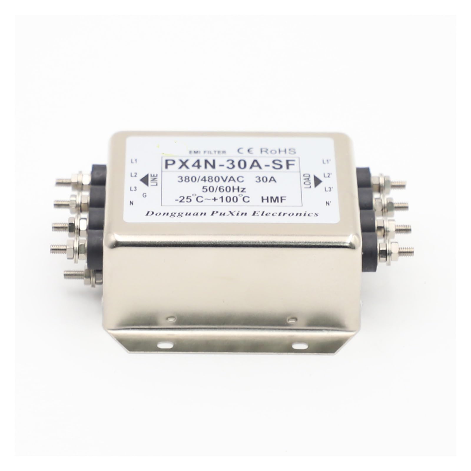 Filtre triphasé PX4N-30A-SF résout les pannes de lignes à quatre fils