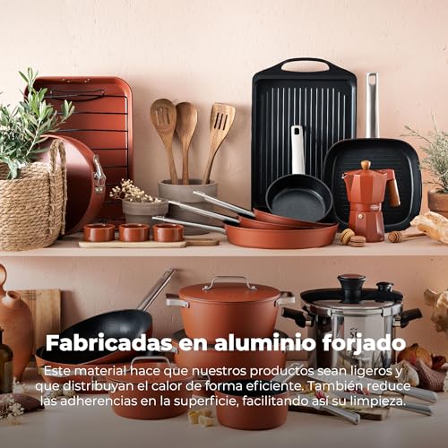 Poêle grill 24 cm couleur de terre pour vos repas d'été