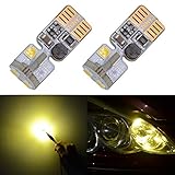 194 LED Bulb Canbus Error Free T10 W5W 168 194 2825 Yellow Bulbs for 12V Car Interior Dome Map wedge License Plate Lights(Pack of 2)