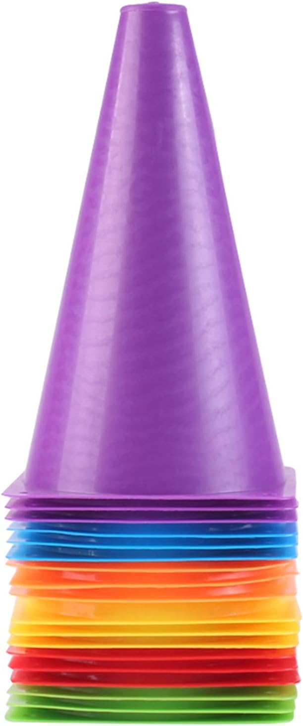 Agility Training Cone Colorful 10-Piece Plastic Sports Cone, Used for Indoor and Outdoor Parent-Child Games, Football, Basketball Training Cone (Color : Style8, Size : 10pcs)