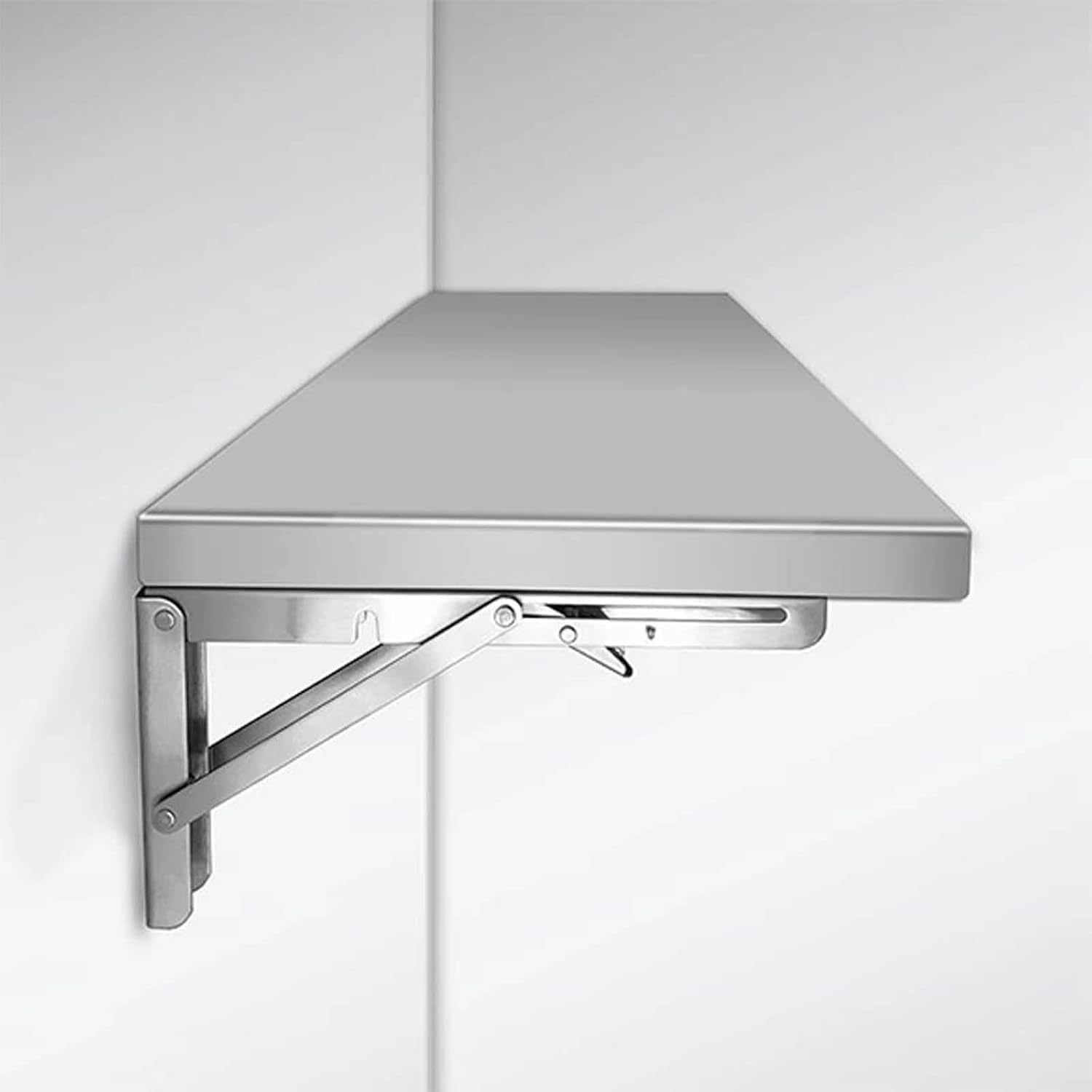 Tavolo pieghevole da parete in acciaio inox 304, con supporto di 150 kg, spessore 0,8 mm (90 x 40 x 3 cm)