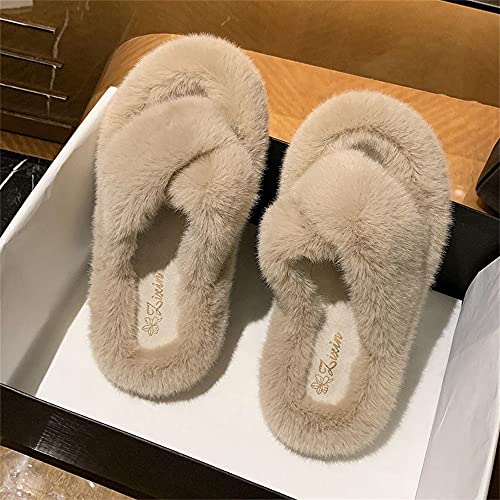 Plush Slippers Women's Wear Winter Lovely Rabbit Plush Cross Cotton Slippers3