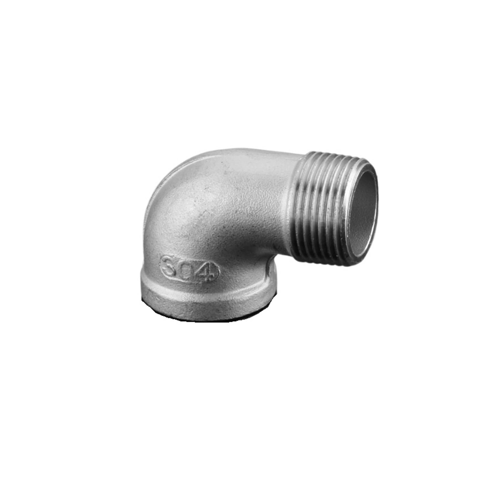 Codo reductor de acero 304 que soluciona desvíos de rosca G3/4 2
