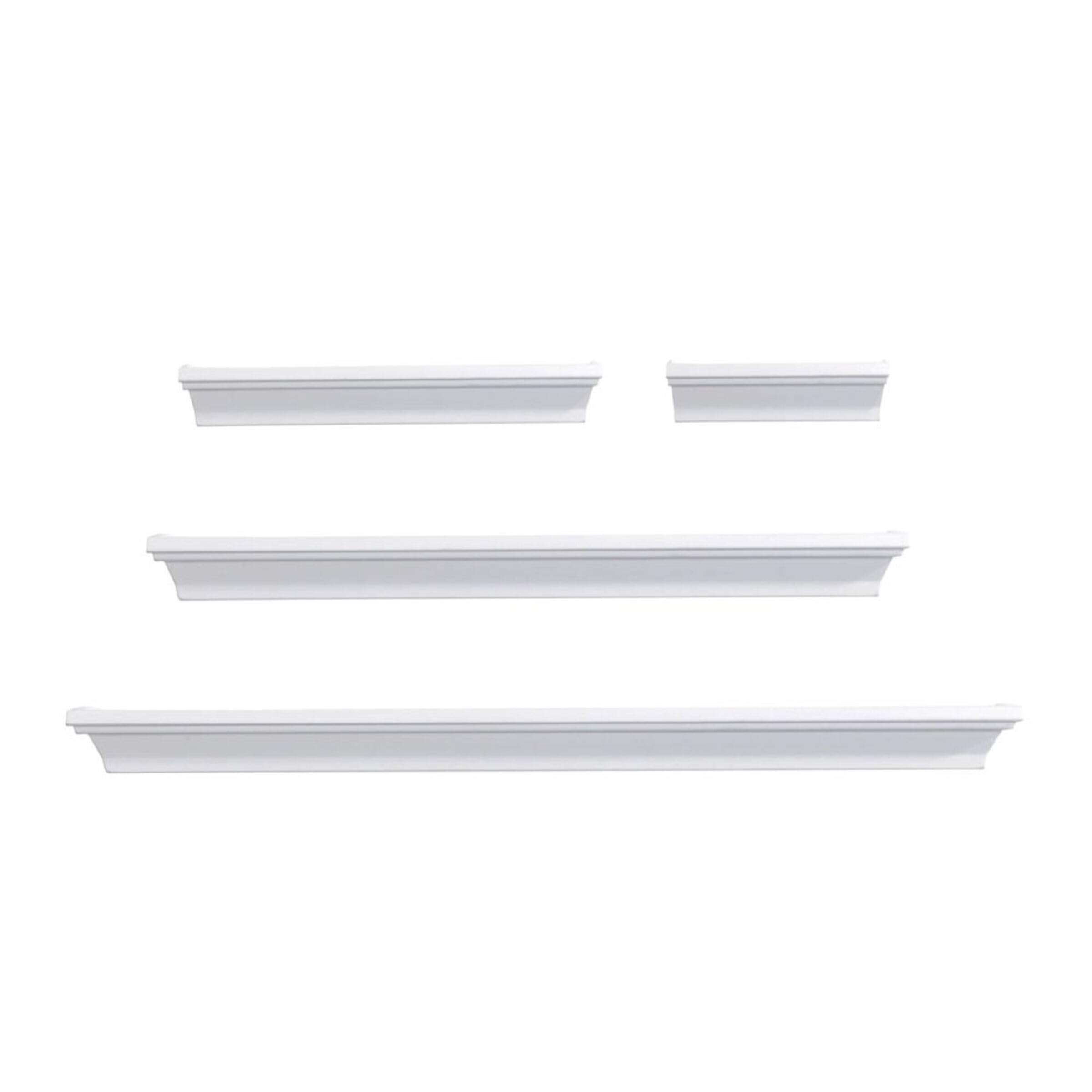 Melannco Floating Wall Shelves For Bedroom, Living Room, Bathroom, Kitchen, Nursery, Set Of 4, White, 4 Count