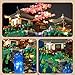 Vziimo Cherry Blossom Bonsai Tree Micro Building Block Set, Chinese Architecture Peach Blossom Pond Kits, Japanese Sakura Tree Valentine's Day Gifts for Adults Age 14+ (2705Pieces)