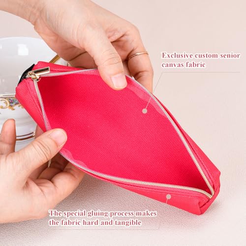 Image of Small pencil case, pink pencil case for adult. fasion Pen case Hot pink Calssic small pen bag