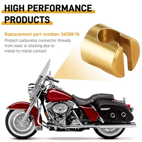 Image of Jerbor Upgraded Throttle Cable Ferrules & Guide Nuts for Harley Davidson Road King, Electra Glide, Wide Glide, Fat Bob 1996-2017, Copper Carburetor Cable Ends, Replacement for 5650876