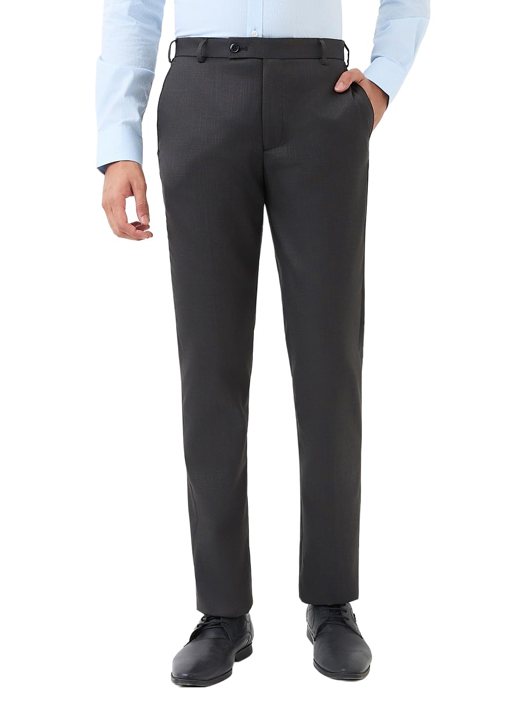 park avenue Men Regular Fit Solid Pattern Polyester Viscose Blend Flat Front Formal Trouser-picture-17