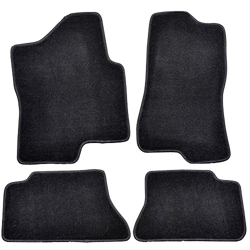 Floor Mats Compatible with Fit for 1999-2006 Chevrolet Silverado 1500 Crew Cab, Nylon Black Front Rear Carpet by IKON MOTORSPORTS, 2000 2001 2002 2003 2004 2005
