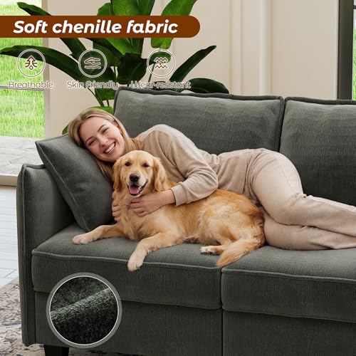 WorthFurni 112" Modular Sectional Sofa U Shape Couches with Storage Ottoman and Washable Cushion Cover for Living Room, Bedroom, Apartment(Grey) - image 4