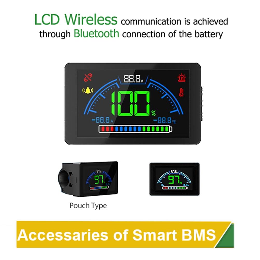 JBD Smart Battery Management System Drahtloses LCD-Display für Elektrofahrzeuge Monitor Kommunikation mit Displayer BT-Display