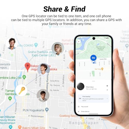 Android Tracker Auto, Tragbar Ortungsgerät Auto Google App[Find My Device], Fahrzeugortungsgeräte ohne monatliche Gebühren, Bluetooth Tracker(Nicht für iPh0ne geeignet)