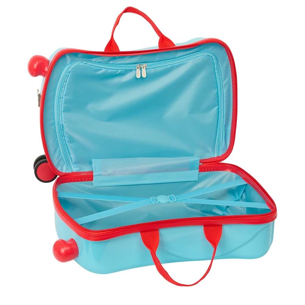 Safta | Maleta Infantil Disney Mickey Mouse Baby, Maleta Ride-On con 4 Ruedas Dobles Giro 360°, ABS+PC, Interior Forrado con Separador y Bolsillo Cremallera, Bandolera y Asas, Medidas 44x21x27 cm