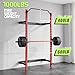 OutdoorVibe Foldable Wall Mounted Squat Rack, 1000LBS Capacity Folding Power Rack with Pull Up Bar, J Hook, Landmine, Folding Squat Rack for Garage&Home Gym